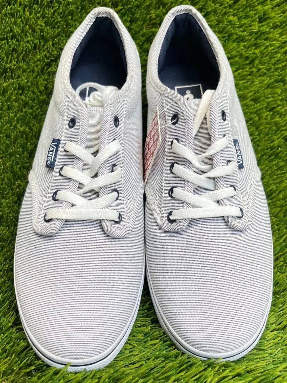 Vans Atwood Canvas Womens Size 8.5 Gray White Athletic Skate Shoes Sneakers_5